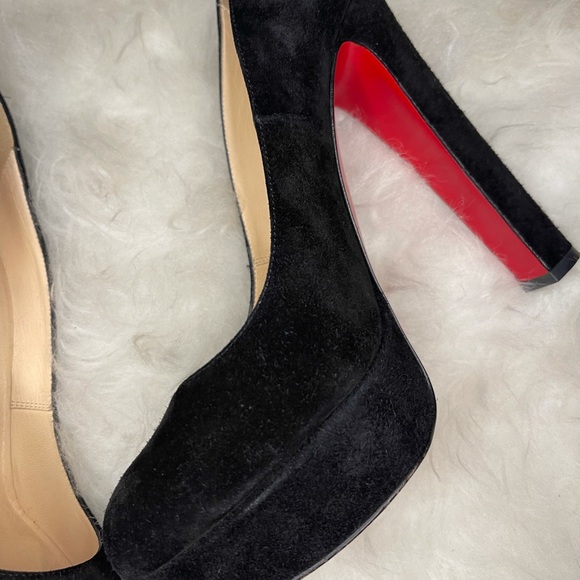 Christian Louboutin Vickybass 120 Black Suede Pumps - Picture 5 of 11